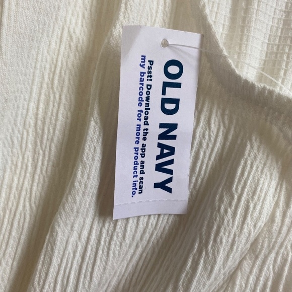 Old Navy Crinkle Smocked Waist, Short Sleeve Blouse, Sea Salt (Ivory), XXL NWT - Picture 6 of 13